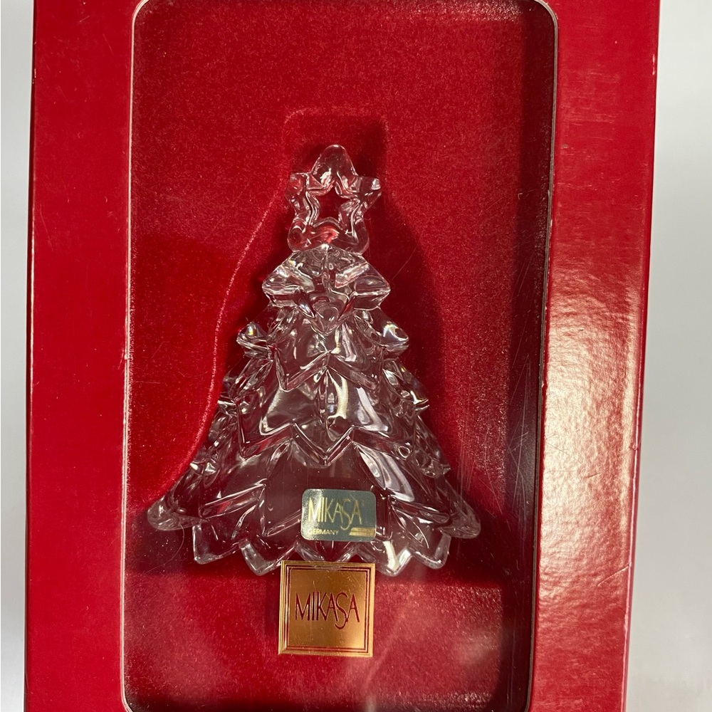 Mikasa Clear Crystal Holiday Tree Ornament Heavenly Music in box